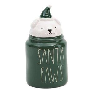 Rae Dunn Santa Paws Figural Dog Canister – Christmas Jar NIB